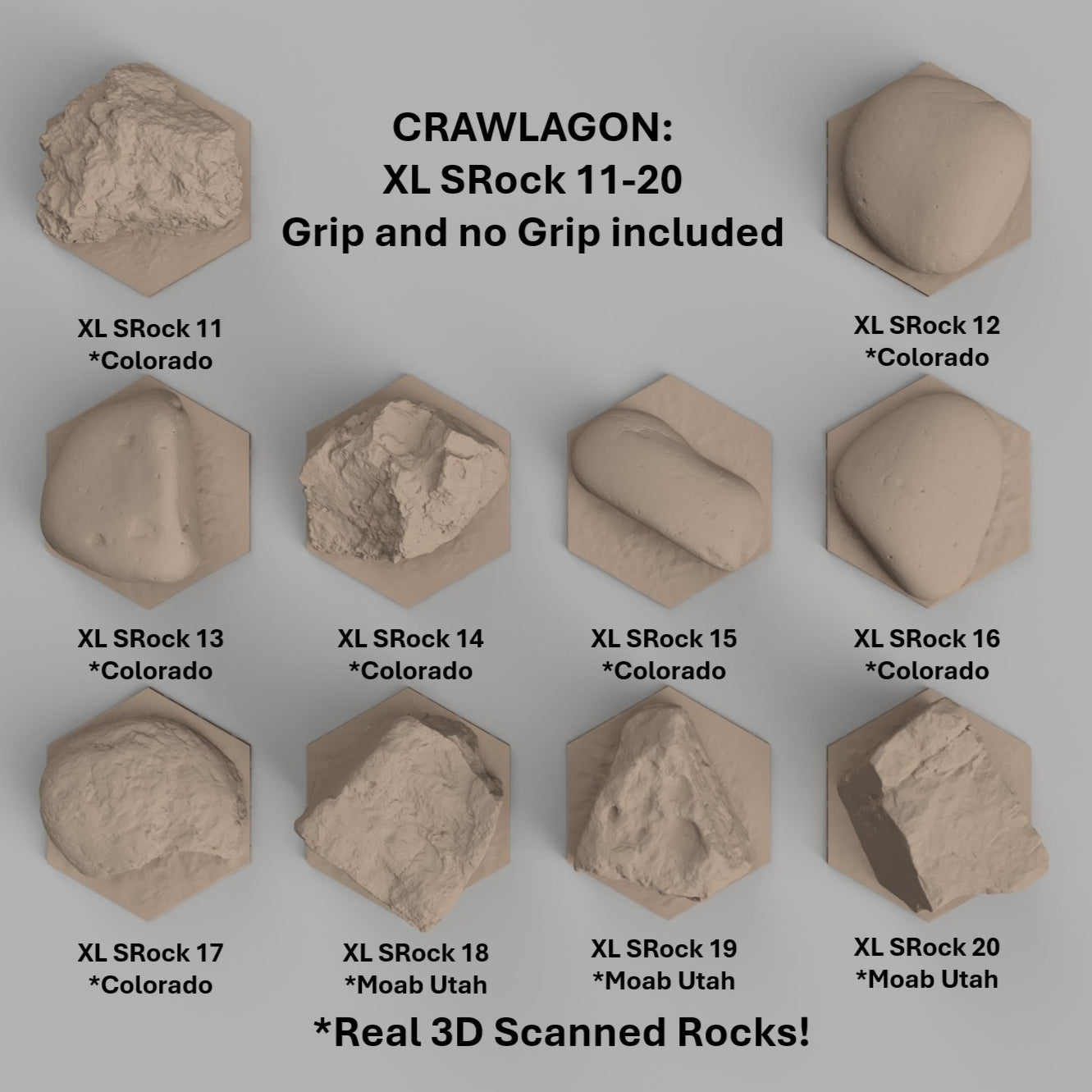 XL SRocks 11-20 Pack (Both Grip and no Grip Models included)