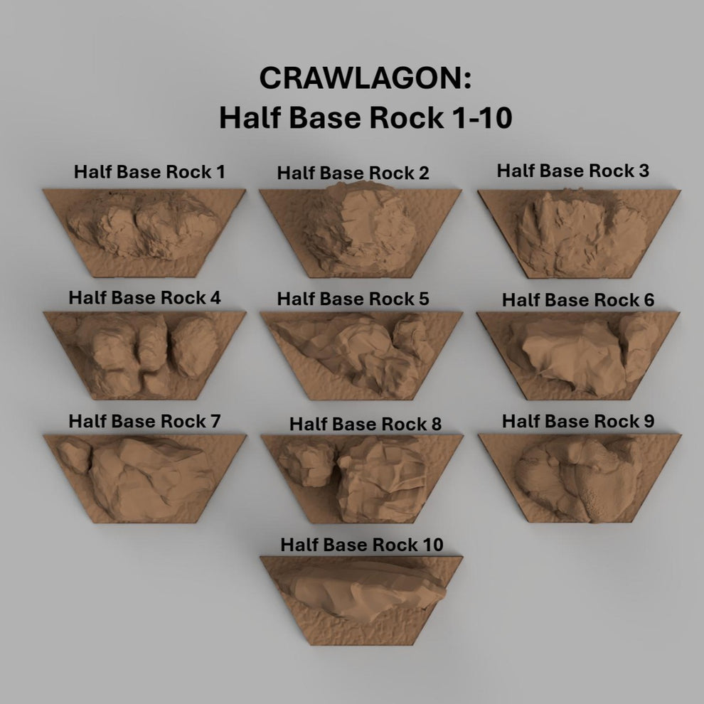 Rectangular Rock Base Half Base Rock 1-10 Pack – CRAWLAGON